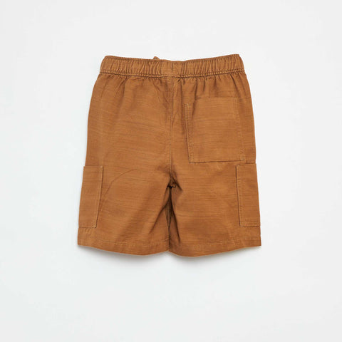 Bermuda uni en twill avec poches