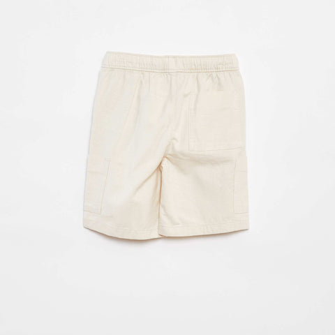Bermuda uni en twill avec poches