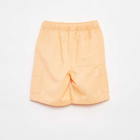Bermuda uni en twill avec poches