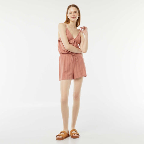 Short en lin mélangé avec 2 poches