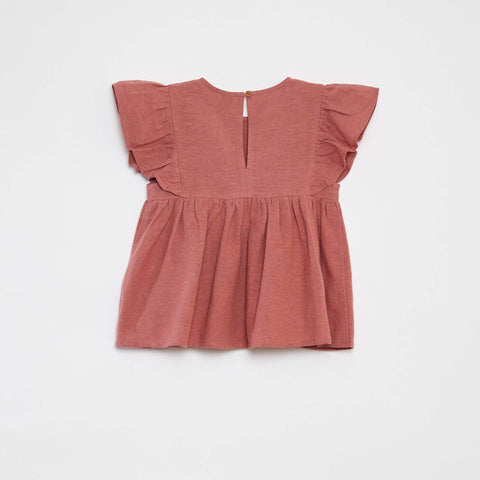 Blouse à manches courtes avec volants