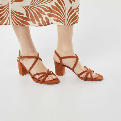 Sandales à talons en suédine