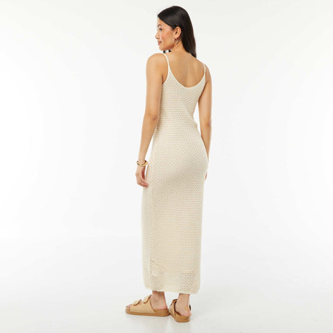 Robe à bretelles coupe midi en crochet