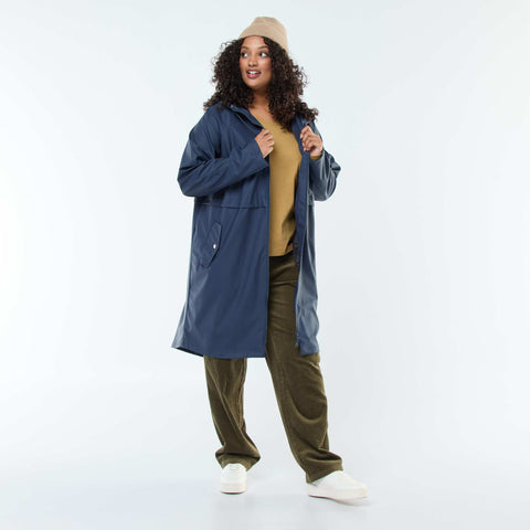 Parka longue déperlante avec détails réfléchissants