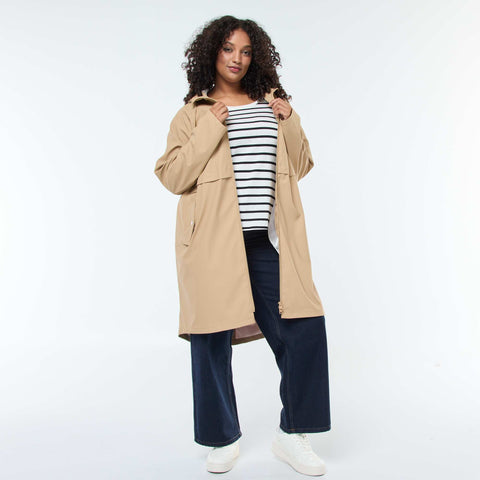 Parka longue déperlante avec détails réfléchissants