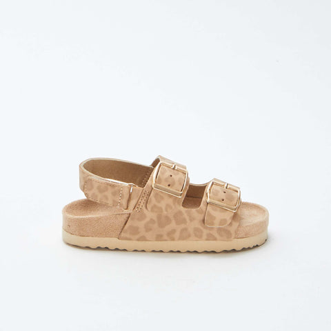 Mules double bride motif léopard