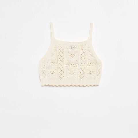 Top uni en crochet
