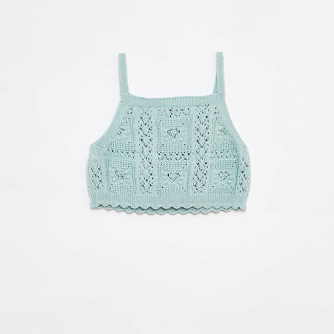 Top uni en crochet