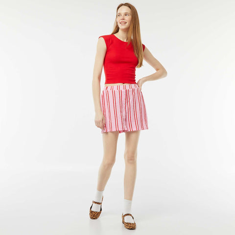 Short en maille gaufrée avec motif