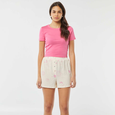 Short en maille gaufrée avec motif