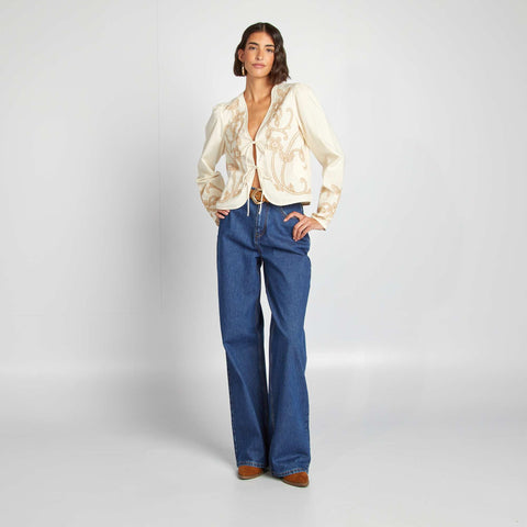 Blouse kimono brodé