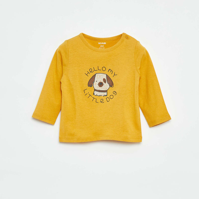T-shirt à manches longues avec animation – Jaune – Kiabi Maroc