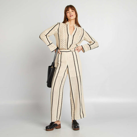 Pantalon en macramé