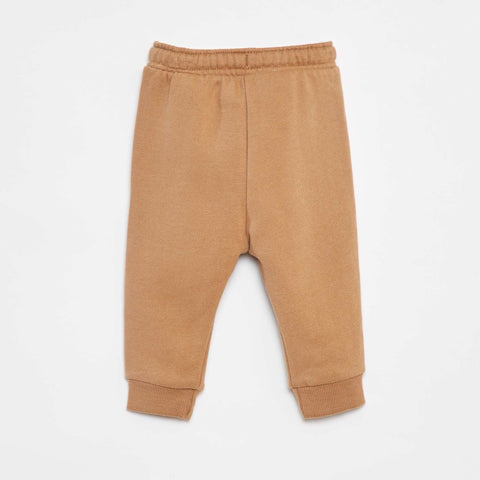 Pantalon jogging uni avec taille élastiquée