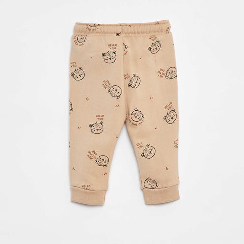 Pantalon jogging uni avec taille élastiquée