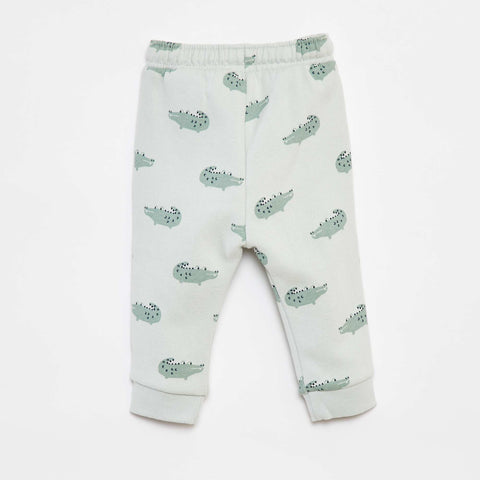 Pantalon jogging uni avec taille élastiquée