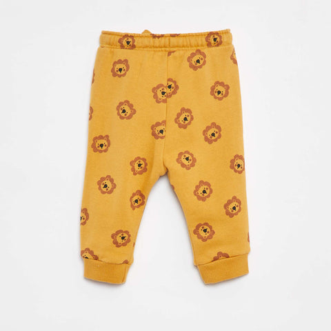 Pantalon jogging uni avec taille élastiquée