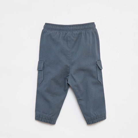 Pantalon jogger en twill avec poches à rabat