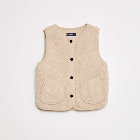 Veste effet moutonnée sans manches