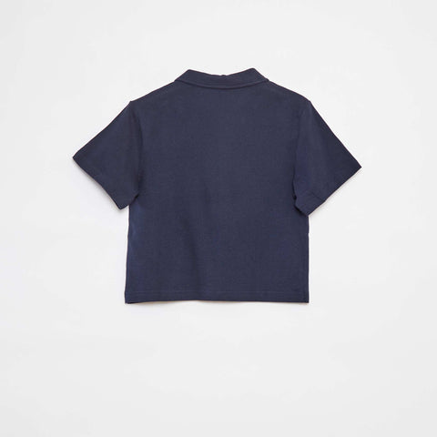 Chemise texturée à manches courtes