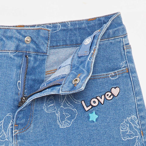 Short en jean 'Stitch'