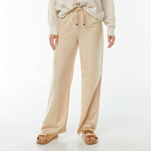 Pantalon wide leg en lin mélangé
