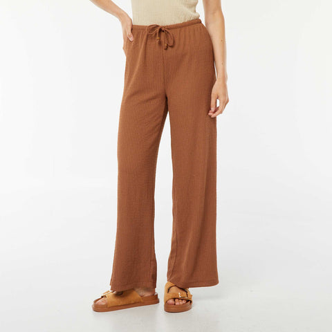Pantalon large en maille gaufrée