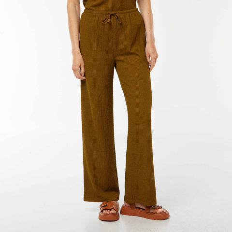 Pantalon large en maille gaufrée