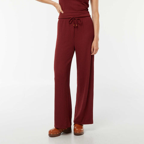 Pantalon large en maille gaufrée