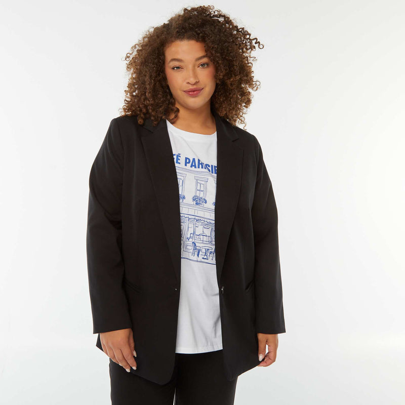Veste de tailleur longue – Noir – Kiabi Maroc