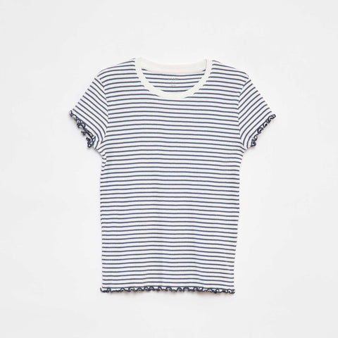 Pyjama court t-shirt + short côtelés - 2 pièces