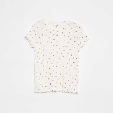 Pyjama court t-shirt + short côtelés - 2 pièces