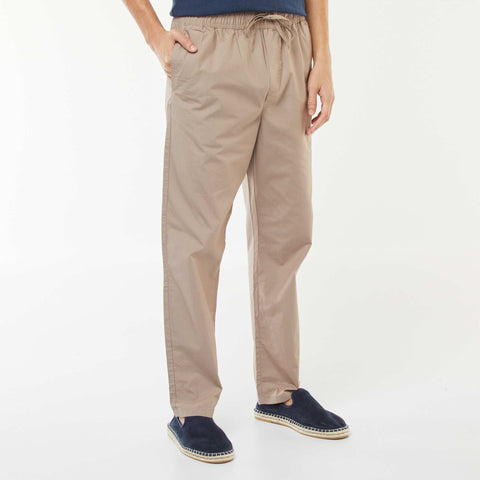 Pantalon droit à ceinture élastiquée