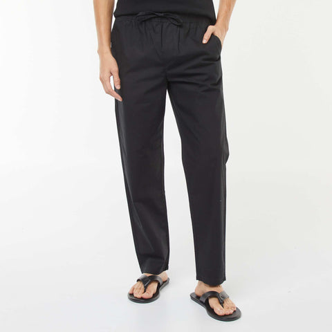 Pantalon droit à ceinture élastiquée