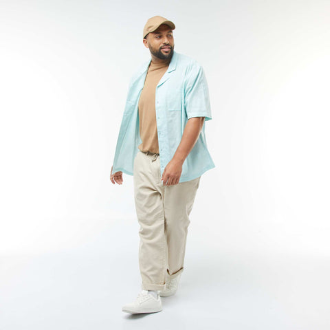 Chemise à manches courtes en lin mélangé