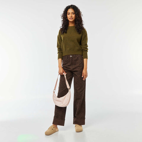Pull crop top en maille douce