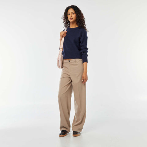 Pull crop top en maille douce