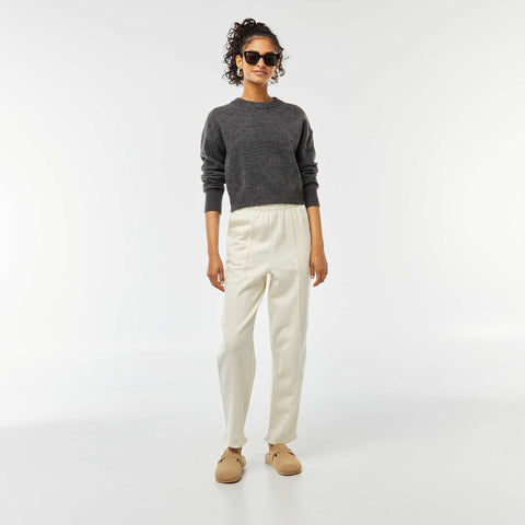 Pull crop top en maille douce