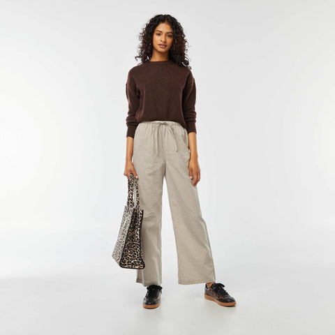 Pull crop top en maille douce