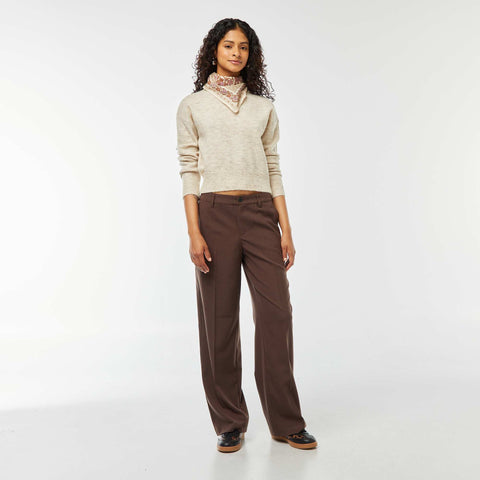 Pull crop top en maille douce