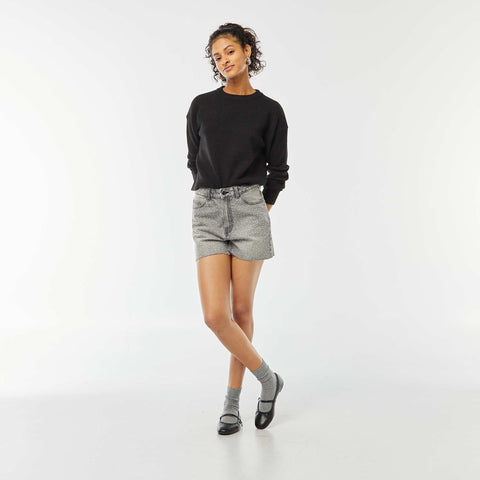 Pull crop top en maille douce
