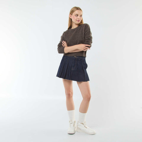 Pull crop top en maille douce