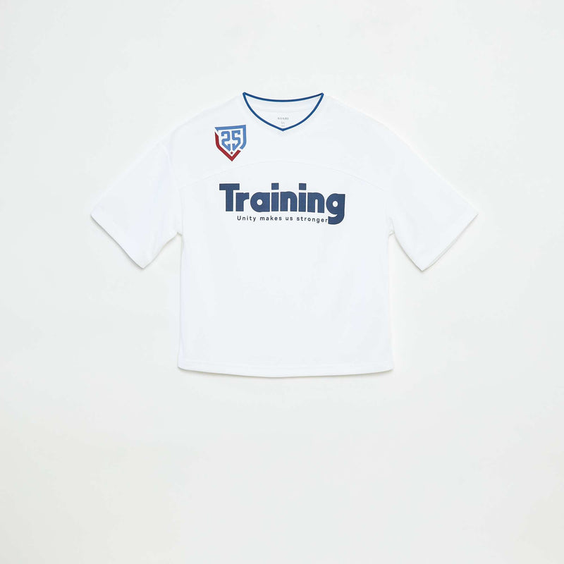Tee-shirt type sport américain – Blanc – Kiabi Maroc