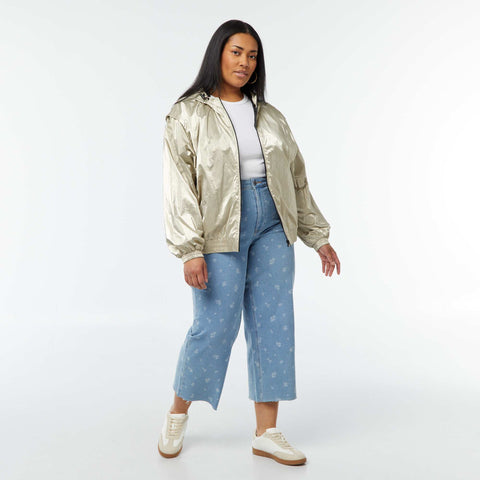 Blouson doré à capuche