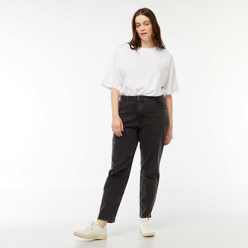 Jean mom taille haute - L30 – Noir – Kiabi Maroc