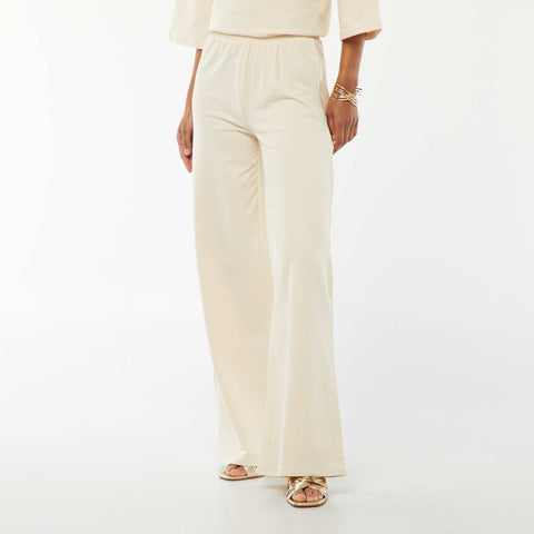 Pantalon large en baby french terry