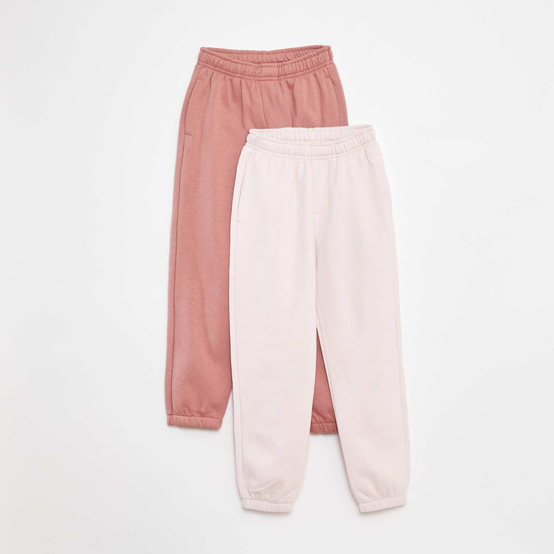 Lot 2 pantalons joggings en molleton – Rose – Kiabi Maroc