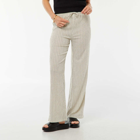Pantalon jambes larges avec imprimé rayé