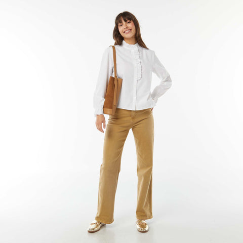 Chemise en popeline avec patte volantée