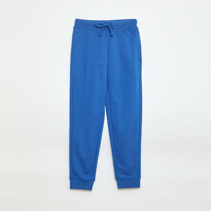 Pantalon de jogging uni avec taille élastiquée – Bleu – Kiabi Maroc